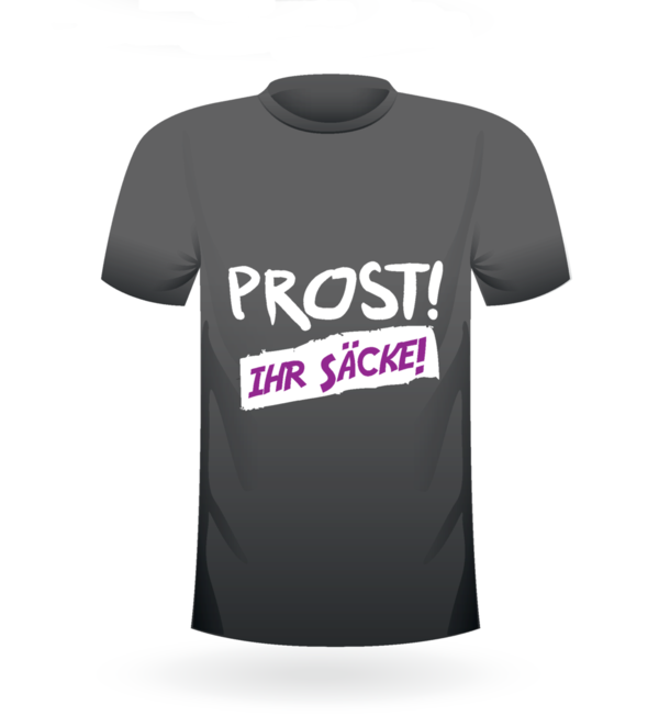 T-Shirt " Prost Ihr Säcke" zwart/heren.